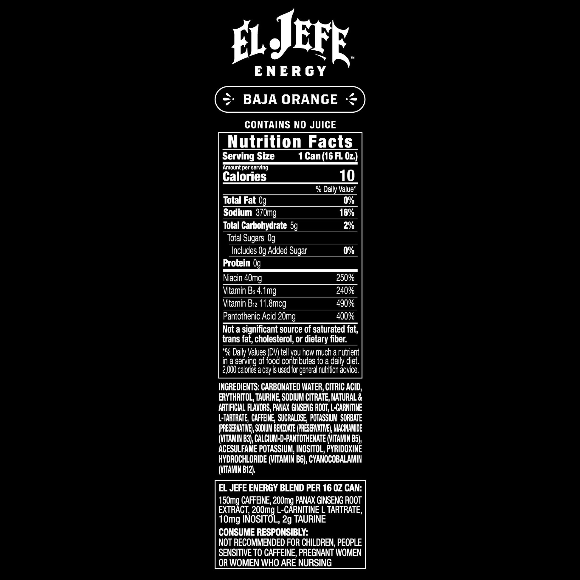 EL JEFE BAJA ORANGE ENERGY DRINK