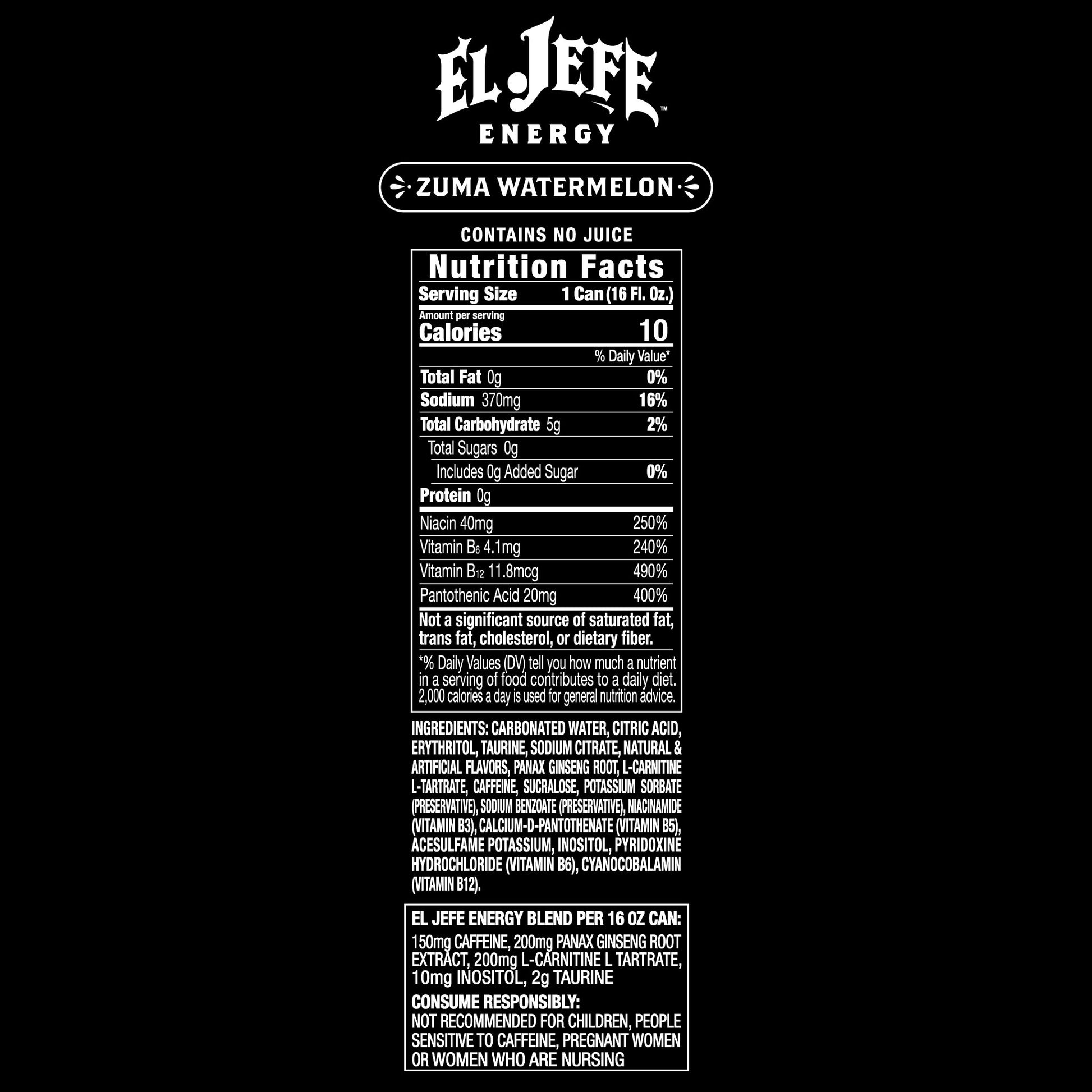 EL JEFE ZUMA WATERMELON ENERGY DRINK