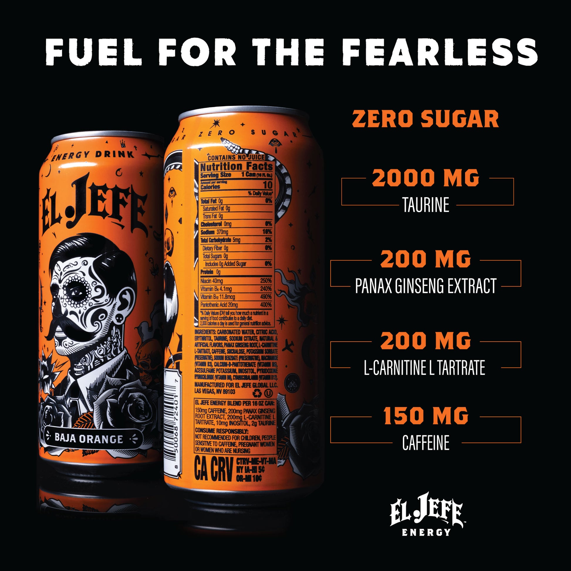 EL JEFE BAJA ORANGE ENERGY DRINK