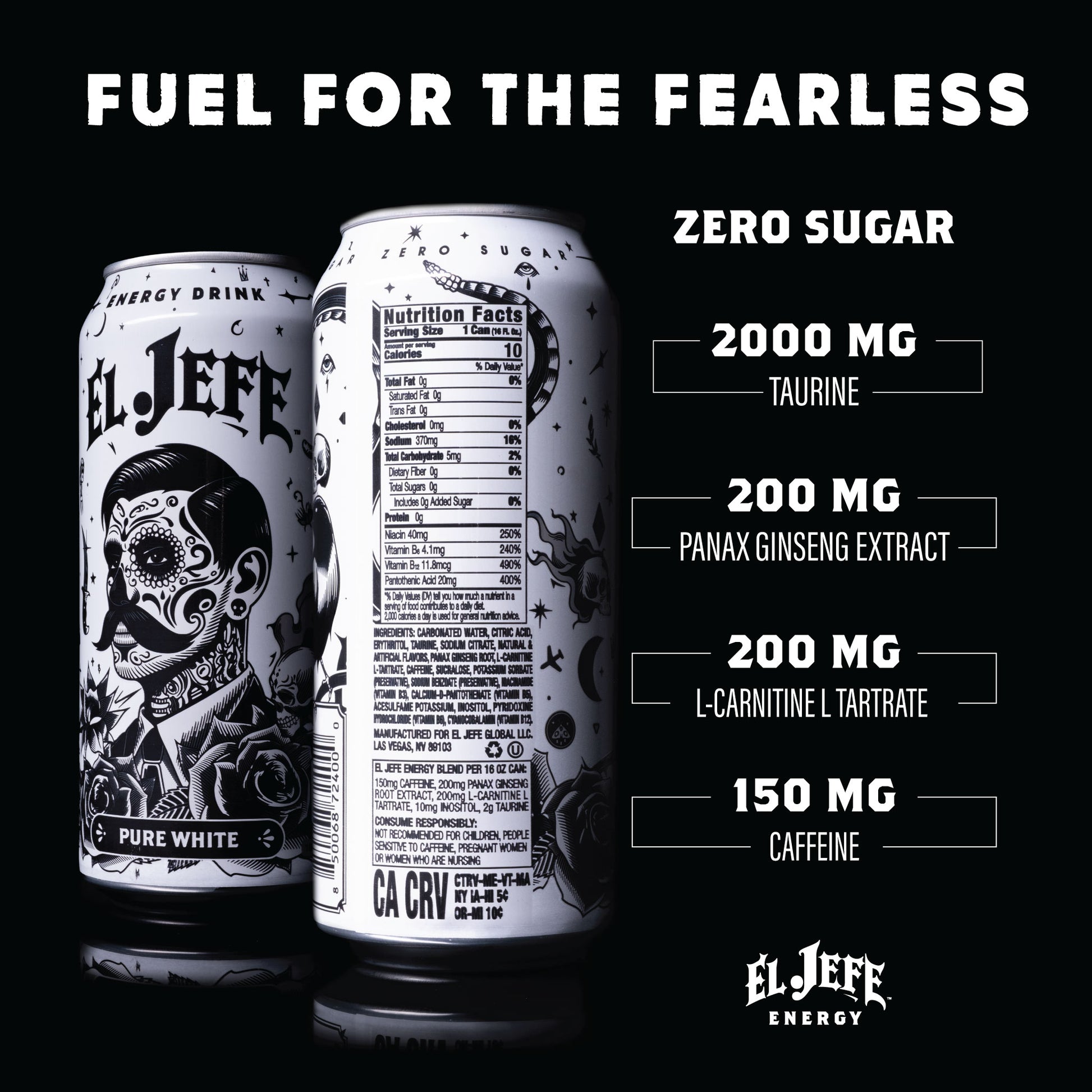 EL JEFE PURE WHITE ENERGY DRINK