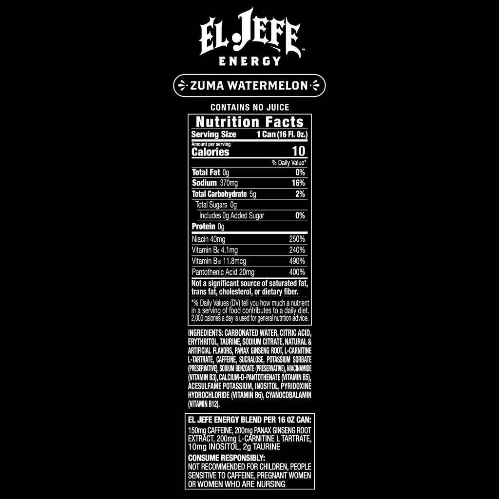 EL JEFE ZUMA WATERMELON ENERGY DRINK