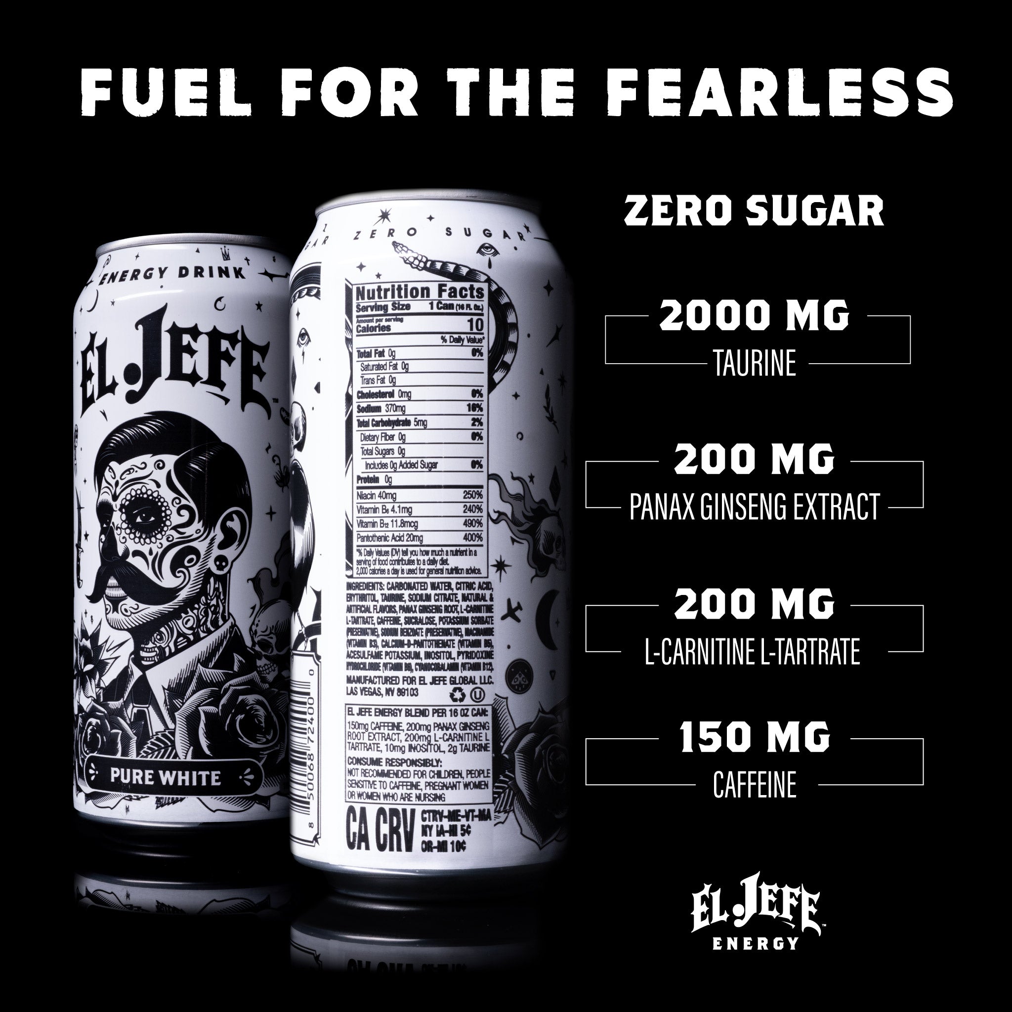 EL JEFE PURE WHITE ENERGY DRINK