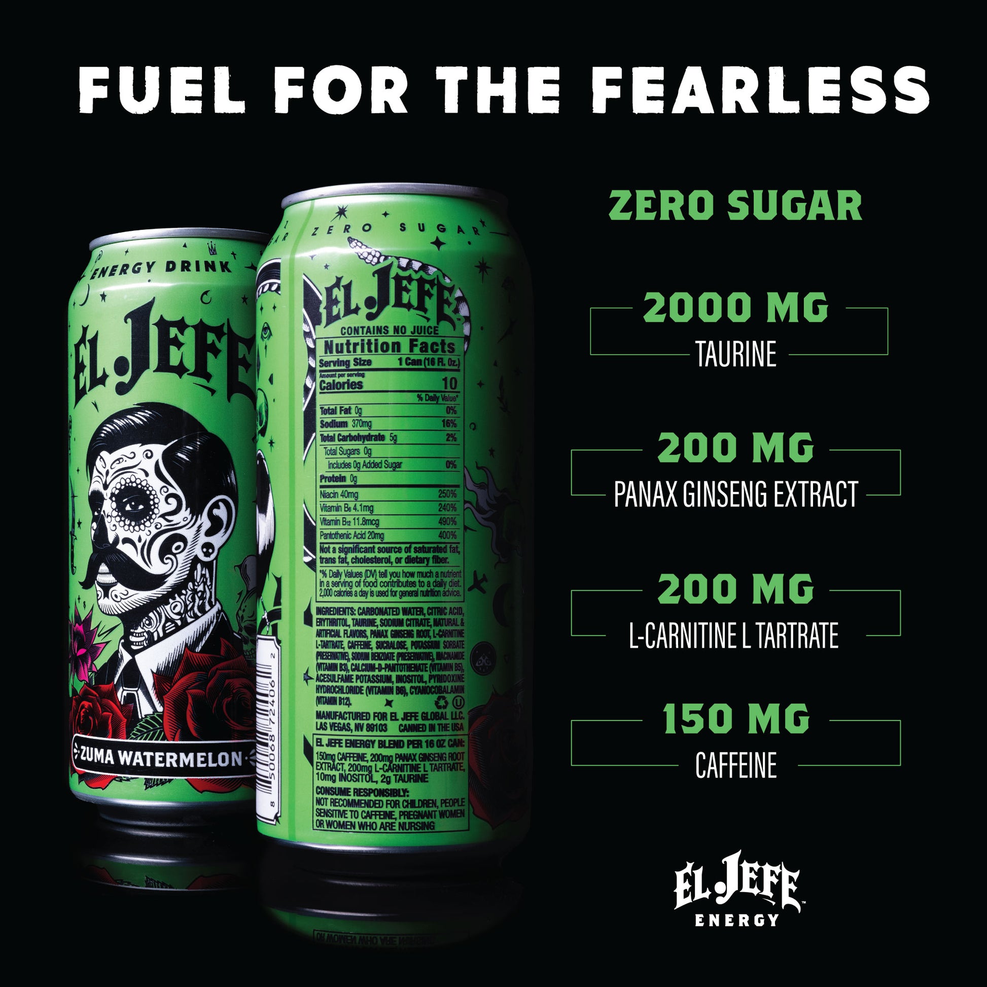 EL JEFE ZUMA WATERMELON ENERGY DRINK